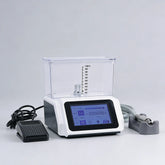 Pirueta portable veterinary dental electric motor system complete with 1000ml water tank, handpiece, and foot pedal.